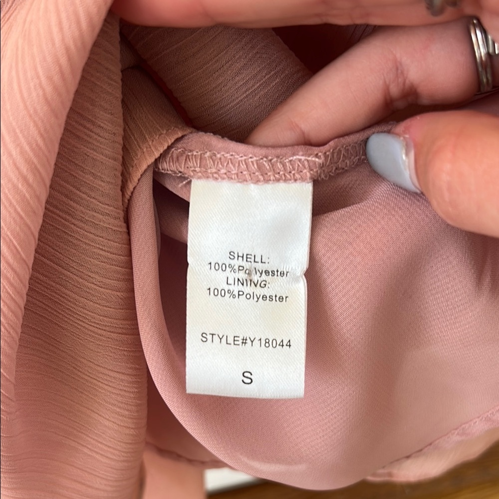 Elegant Blush Ruffled Blouse - pale pink🌿 - Picture 6 of 6